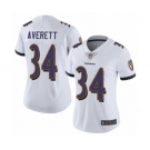 Women's Baltimore Ravens #34 Anthony Averett White Vapor Untouchable Limited Player Football Jersey