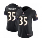 Women's Baltimore Ravens #35 Gus Edwards Black Alternate Vapor Untouchable Limited Player Football Jersey