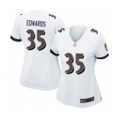 Women's Baltimore Ravens #35 Gus Edwards Game White Football Jersey