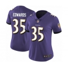 Women's Baltimore Ravens #35 Gus Edwards Purple Team Color Vapor Untouchable Limited Player Football Jersey