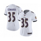 Women's Baltimore Ravens #35 Gus Edwards White Vapor Untouchable Limited Player Football Jersey