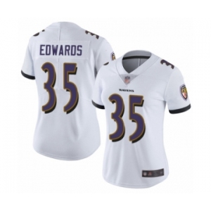 Women's Baltimore Ravens #35 Gus Edwards White Vapor Untouchable Limited Player Football Jersey