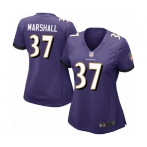 Women's Baltimore Ravens #37 Iman Marshall Game Purple Team Color Football Jersey