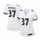 Women's Baltimore Ravens #37 Iman Marshall Game White Football Jersey