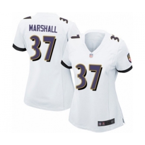 Women's Baltimore Ravens #37 Iman Marshall Game White Football Jersey