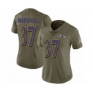 Women's Baltimore Ravens #37 Iman Marshall Limited Olive 2017 Salute to Service Football Jersey