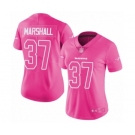 Women's Baltimore Ravens #37 Iman Marshall Limited Pink Rush Fashion Football Jersey