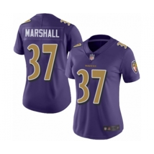 Women's Baltimore Ravens #37 Iman Marshall Limited Purple Rush Vapor Untouchable Football Jersey