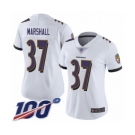 Women's Baltimore Ravens #37 Iman Marshall White Vapor Untouchable Limited Player 100th Season Football Jersey