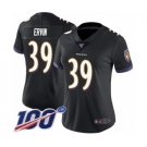 Women's Baltimore Ravens #39 Tyler Ervin Black Alternate Vapor Untouchable Limited Player 100th Season Football Jersey