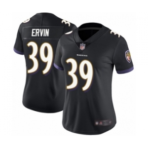 Women's Baltimore Ravens #39 Tyler Ervin Black Alternate Vapor Untouchable Limited Player Football Jersey