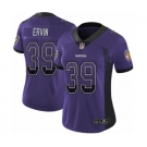 Women's Baltimore Ravens #39 Tyler Ervin Limited Purple Rush Drift Fashion Football Jersey