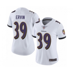 Women's Baltimore Ravens #39 Tyler Ervin White Vapor Untouchable Limited Player Football Jersey