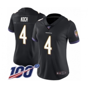 Women's Baltimore Ravens #4 Sam Koch Black Alternate Vapor Untouchable Limited Player 100th Season Football Jersey