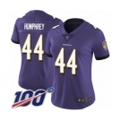 Women's Baltimore Ravens #44 Marlon Humphrey Purple Team Color Vapor Untouchable Limited Player 100th Season Football Jersey