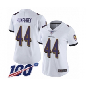 Women's Baltimore Ravens #44 Marlon Humphrey White Vapor Untouchable Limited Player 100th Season Football Jersey