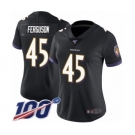 Women's Baltimore Ravens #45 Jaylon Ferguson Black Alternate Vapor Untouchable Limited Player 100th Season Football Jersey