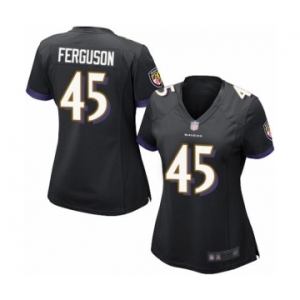 Women's Baltimore Ravens #45 Jaylon Ferguson Game Black Alternate Football Jersey