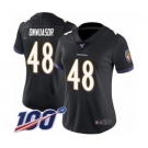 Women's Baltimore Ravens #48 Patrick Onwuasor Black Alternate Vapor Untouchable Limited Player 100th Season Football Jersey