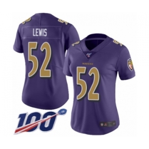 Women's Baltimore Ravens #52 Ray Lewis Limited Purple Rush Vapor Untouchable 100th Season Football Jersey