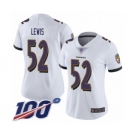 Women's Baltimore Ravens #52 Ray Lewis White Vapor Untouchable Limited Player 100th Season Football Jersey