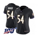 Women's Baltimore Ravens #54 Tyus Bowser Black Alternate Vapor Untouchable Limited Player 100th Season Football Jersey