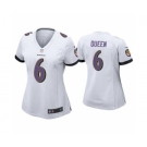 Women's Baltimore Ravens #6 Patrick Queen White Vapor Untouchable Limited Football Jersey