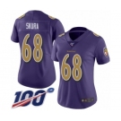 Women's Baltimore Ravens #68 Matt Skura Limited Purple Rush Vapor Untouchable 100th Season Football Jersey