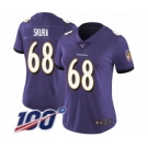 Women's Baltimore Ravens #68 Matt Skura Purple Team Color Vapor Untouchable Limited Player 100th Season Football Jersey