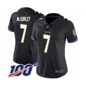 Women's Baltimore Ravens #7 Trace McSorley Black Alternate Vapor Untouchable Limited Player 100th Season Football Jersey