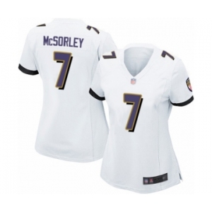 Women's Baltimore Ravens #7 Trace McSorley Game White Football Jersey