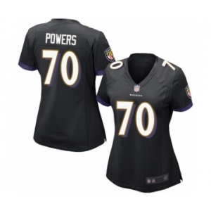 Women's Baltimore Ravens #70 Ben Powers Game Black Alternate Football Jersey