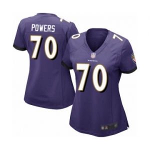 Women's Baltimore Ravens #70 Ben Powers Game Purple Team Color Football Jersey