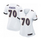 Women's Baltimore Ravens #70 Ben Powers Game White Football Jersey