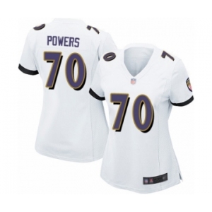 Women's Baltimore Ravens #70 Ben Powers Game White Football Jersey