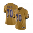 Women's Baltimore Ravens #70 Ben Powers Limited Gold Inverted Legend Football Jersey