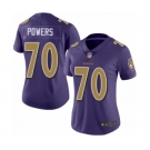 Women's Baltimore Ravens #70 Ben Powers Limited Purple Rush Vapor Untouchable Football Jersey