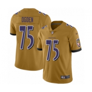 Women's Baltimore Ravens #75 Jonathan Ogden Limited Gold Inverted Legend Football Jersey