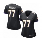 Women's Baltimore Ravens #77 Bradley Bozeman Game Black Alternate Football Jersey