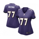 Women's Baltimore Ravens #77 Bradley Bozeman Game Purple Team Color Football Jersey