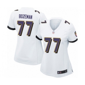 Women's Baltimore Ravens #77 Bradley Bozeman Game White Football Jersey