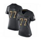 Women's Baltimore Ravens #77 Bradley Bozeman Limited Black 2016 Salute to Service Football Jersey