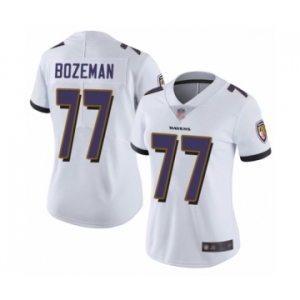 Women's Baltimore Ravens #77 Bradley Bozeman White Vapor Untouchable Limited Player Football Jersey