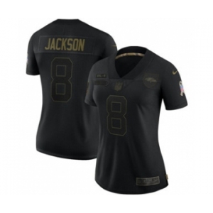 Women's Baltimore Ravens #8 Lamar Jackson 2020 Salute To Service Limited Football Jersey Black