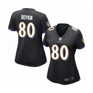 Women's Baltimore Ravens #80 Miles Boykin Game Black Alternate Football Jersey