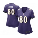 Women's Baltimore Ravens #80 Miles Boykin Game Purple Team Color Football Jersey