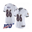 Women's Baltimore Ravens #86 Nick Boyle White Vapor Untouchable Limited Player 100th Season Football Jersey