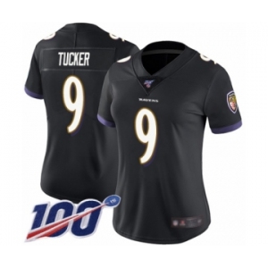 Women's Baltimore Ravens #9 Justin Tucker Black Alternate Vapor Untouchable Limited Player 100th Season Football Jersey