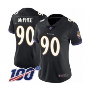 Women's Baltimore Ravens #90 Pernell McPhee Black Alternate Vapor Untouchable Limited Player 100th Season Football Jersey