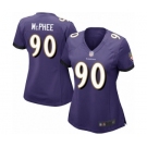 Women's Baltimore Ravens #90 Pernell McPhee Game Purple Team Color Football Jersey